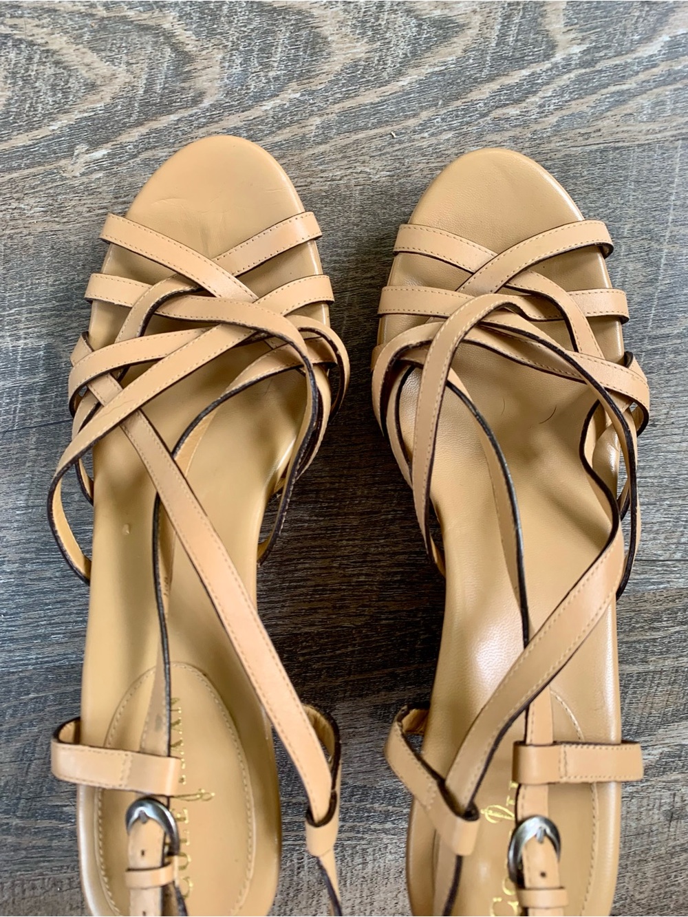 Cole Haan Beige/Tan Strappy Leather Sandals